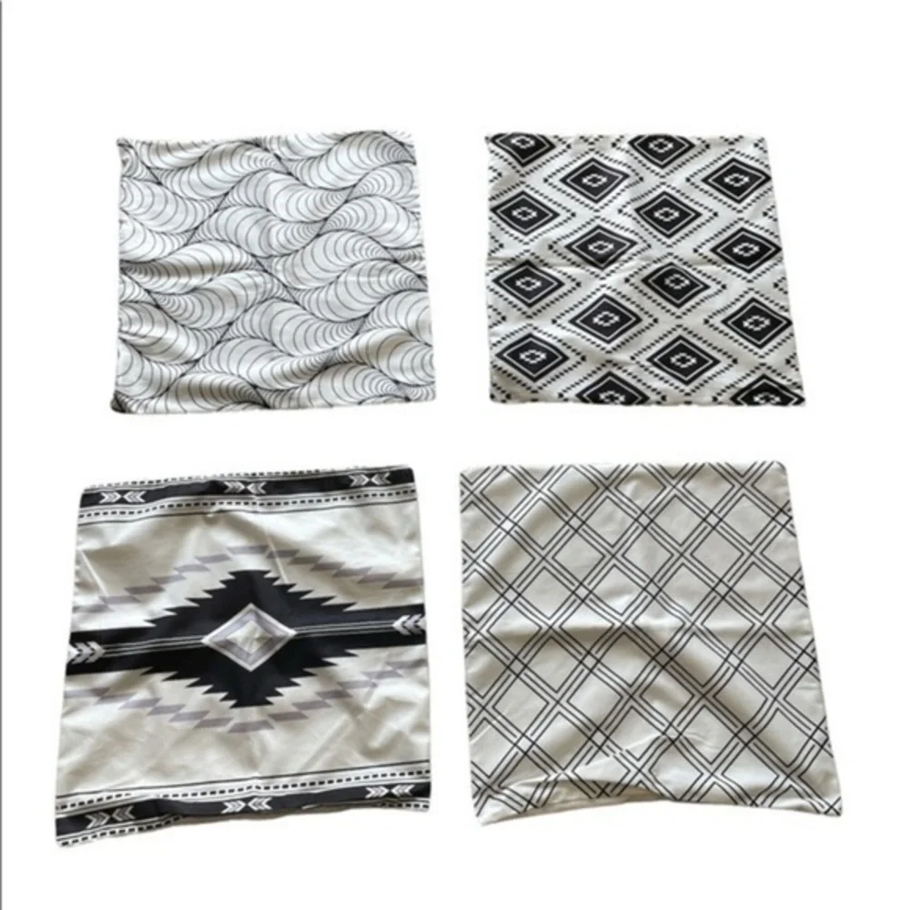 Pillow Covers black white Aztec pattern New 4 pack